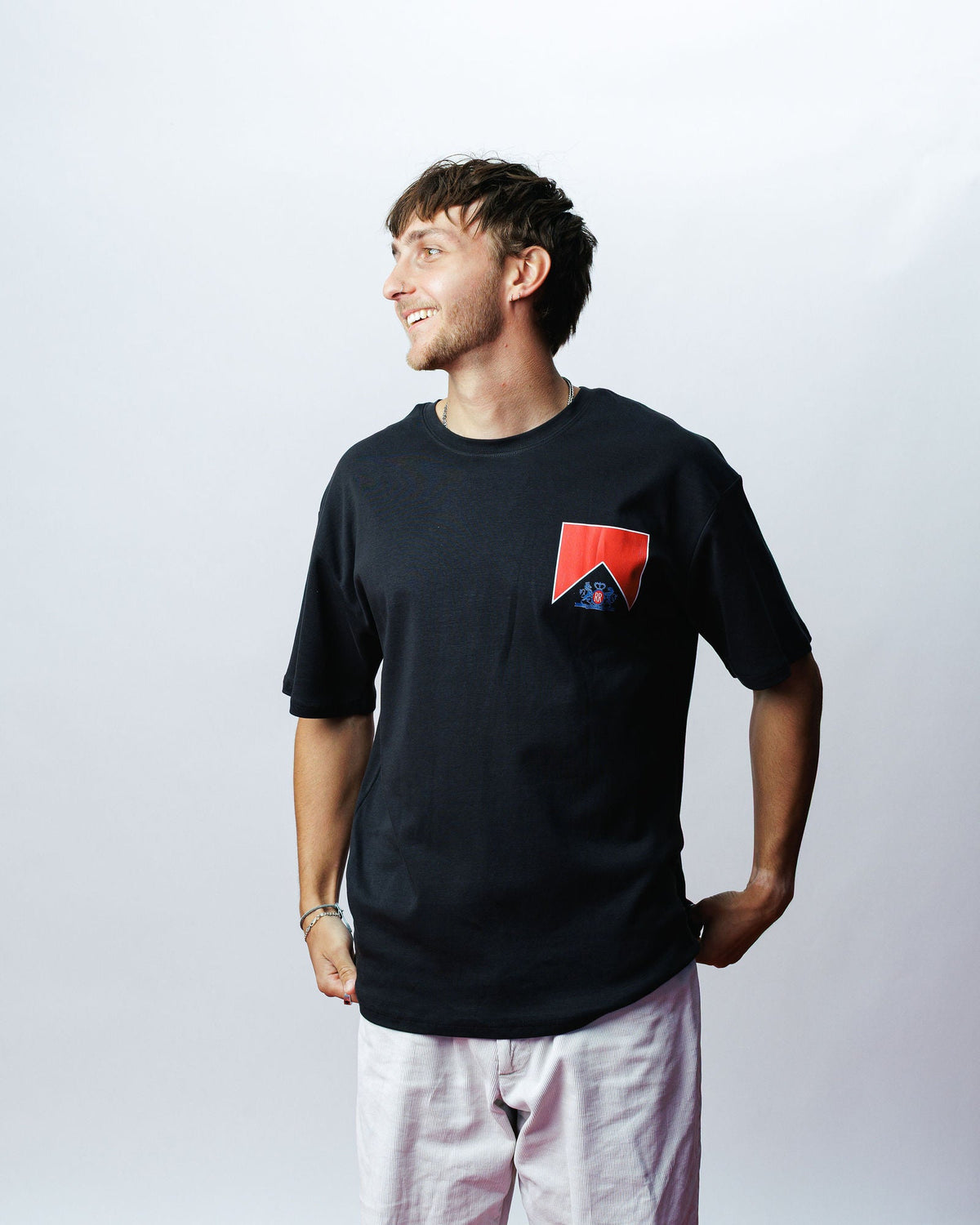 Gentlemans Grid Tee, on model