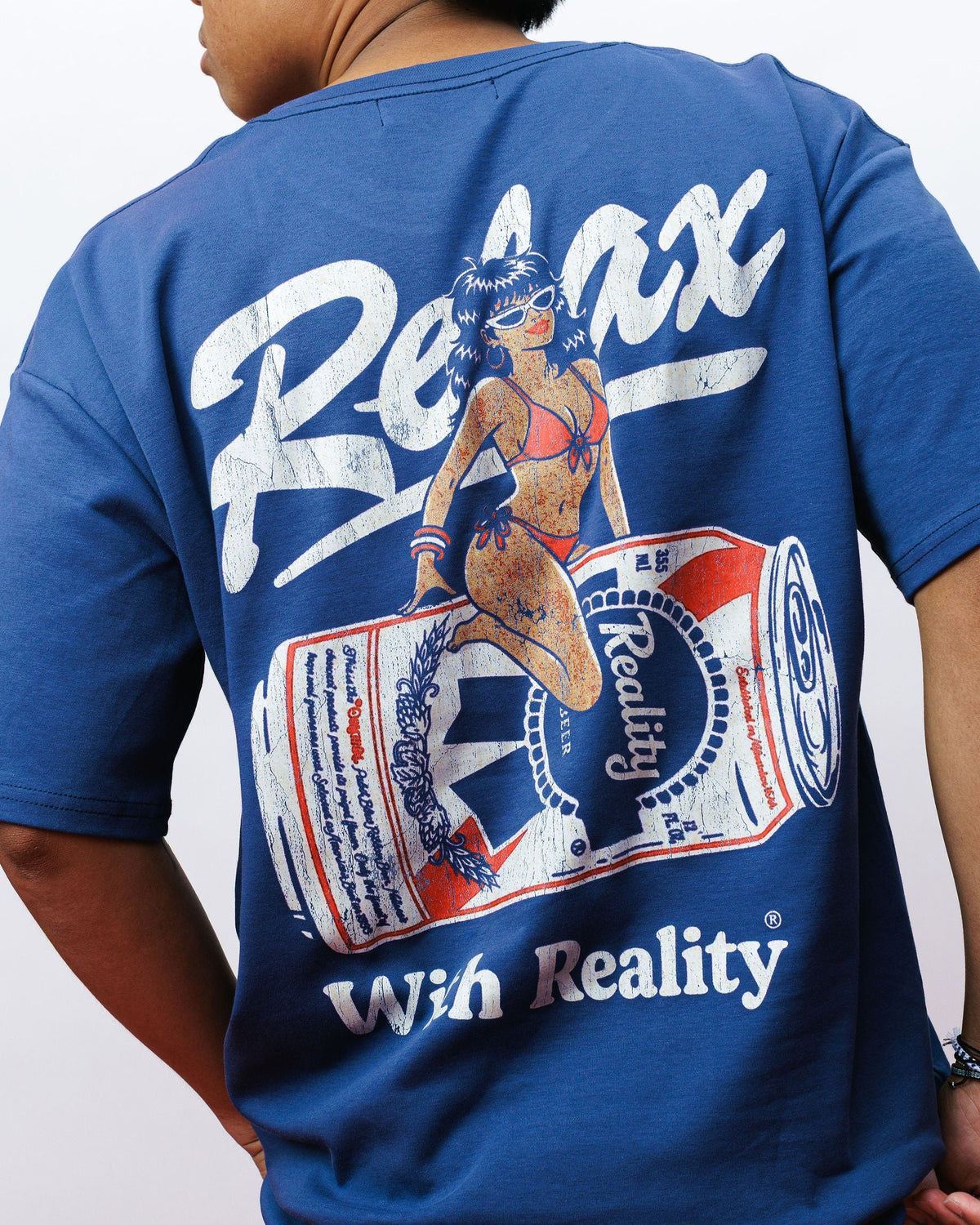 Relax with Reality Tee, on model