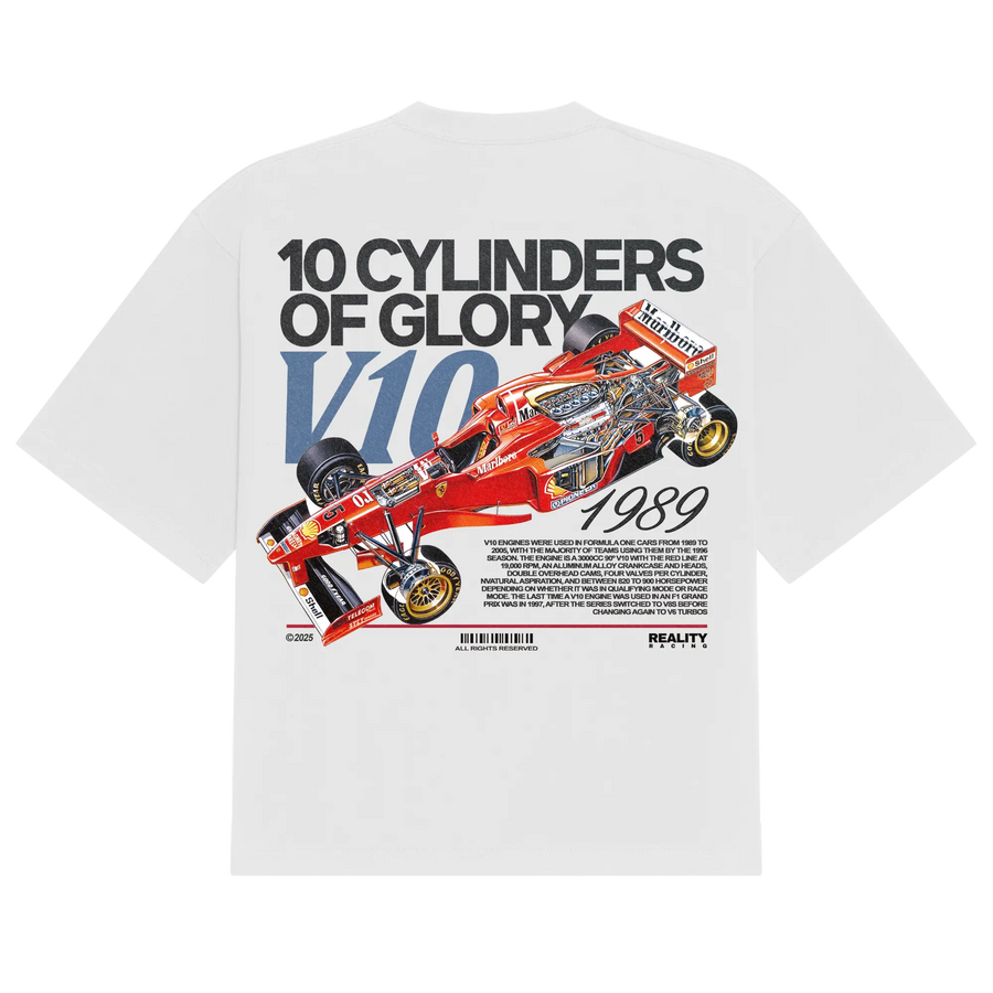 10 Cylinders of Glory Tee Reality Racing