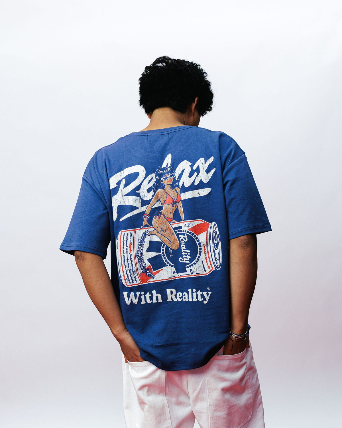 Relax with Reality Tee, on model