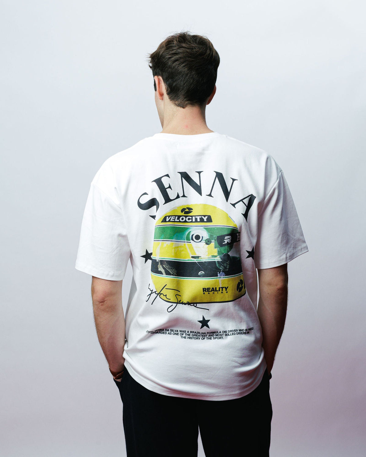 Senna Helmet Tee, on model