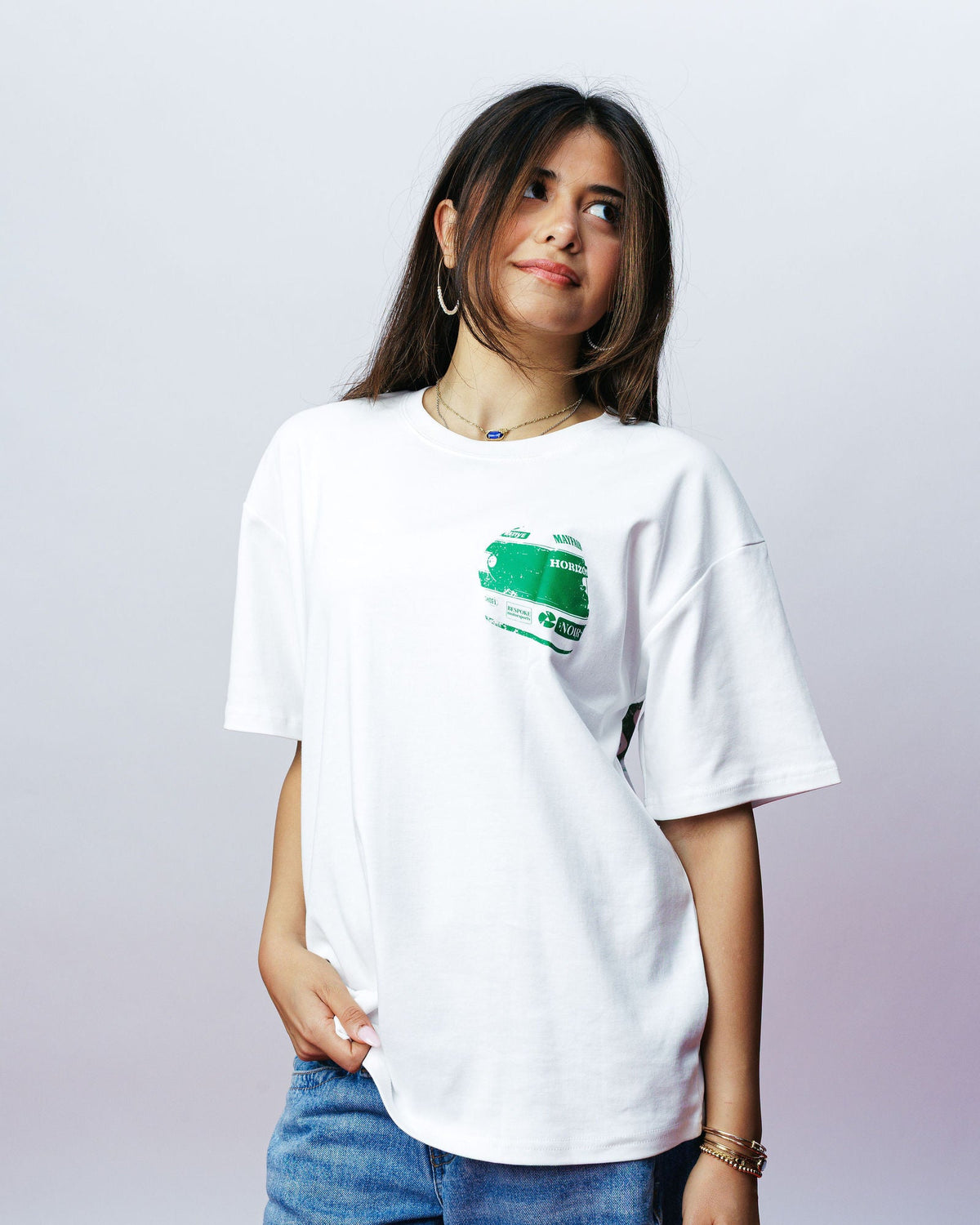 Senna Swirl Tee, on model