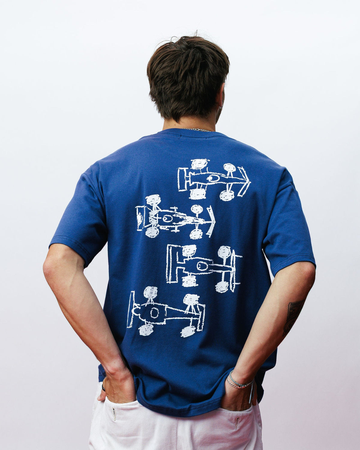 Drawn To Race Tee, on model