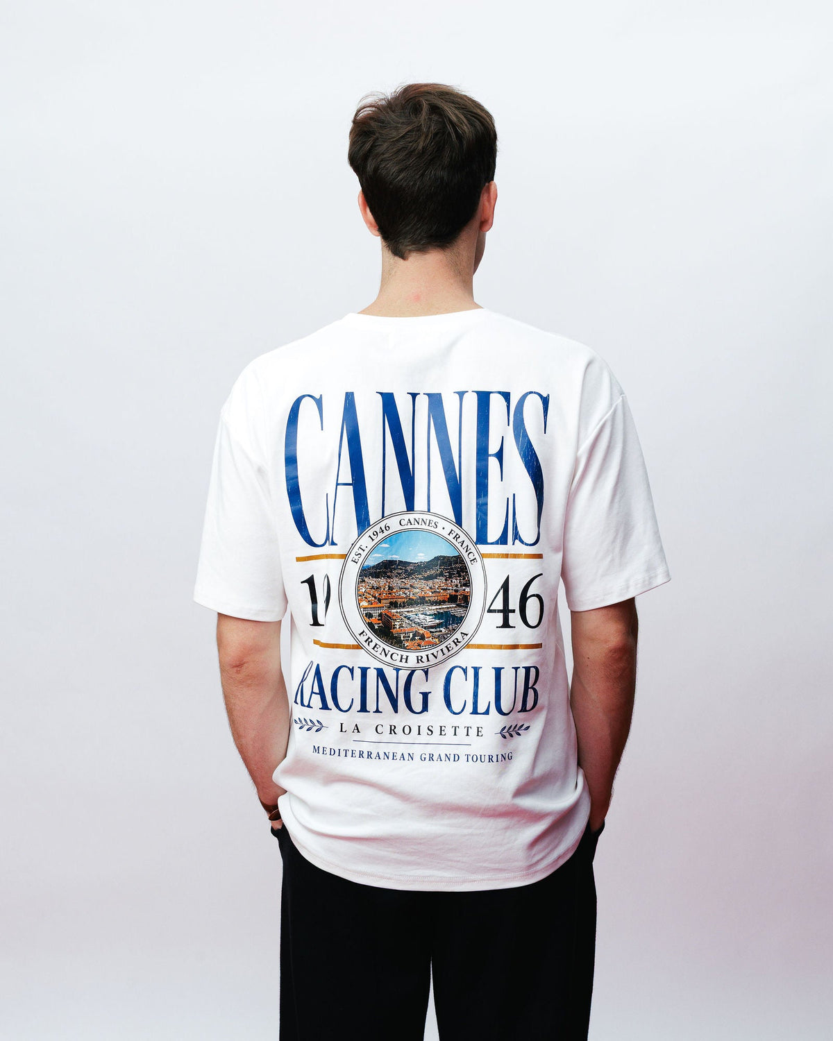 Cannes Racing Club Tee, on model