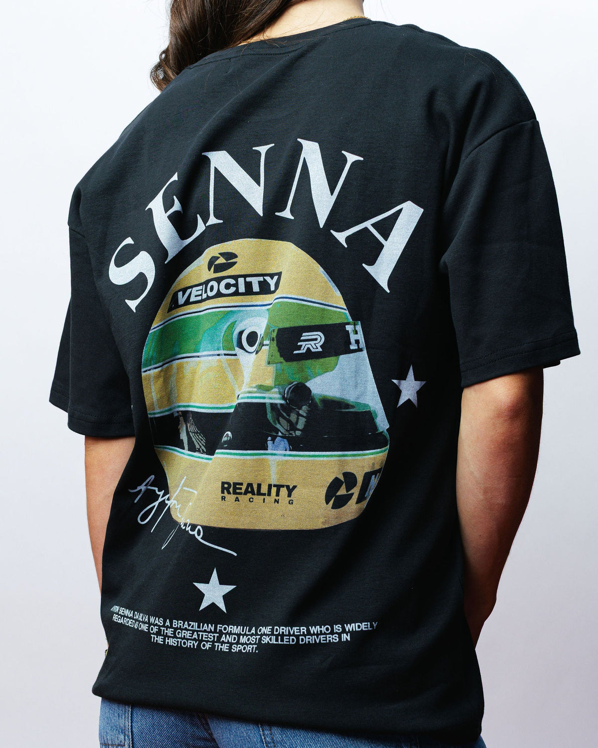 Senna Helmet Tee, on model