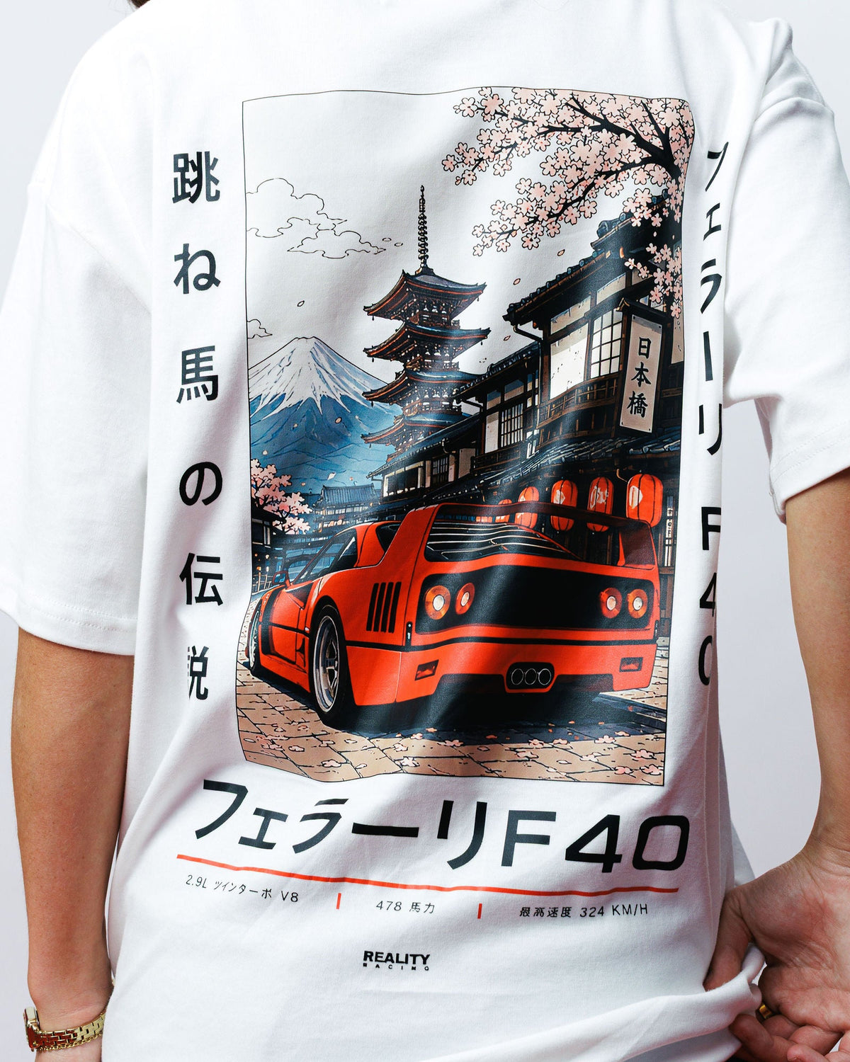 F40 Sakura Tee, on model