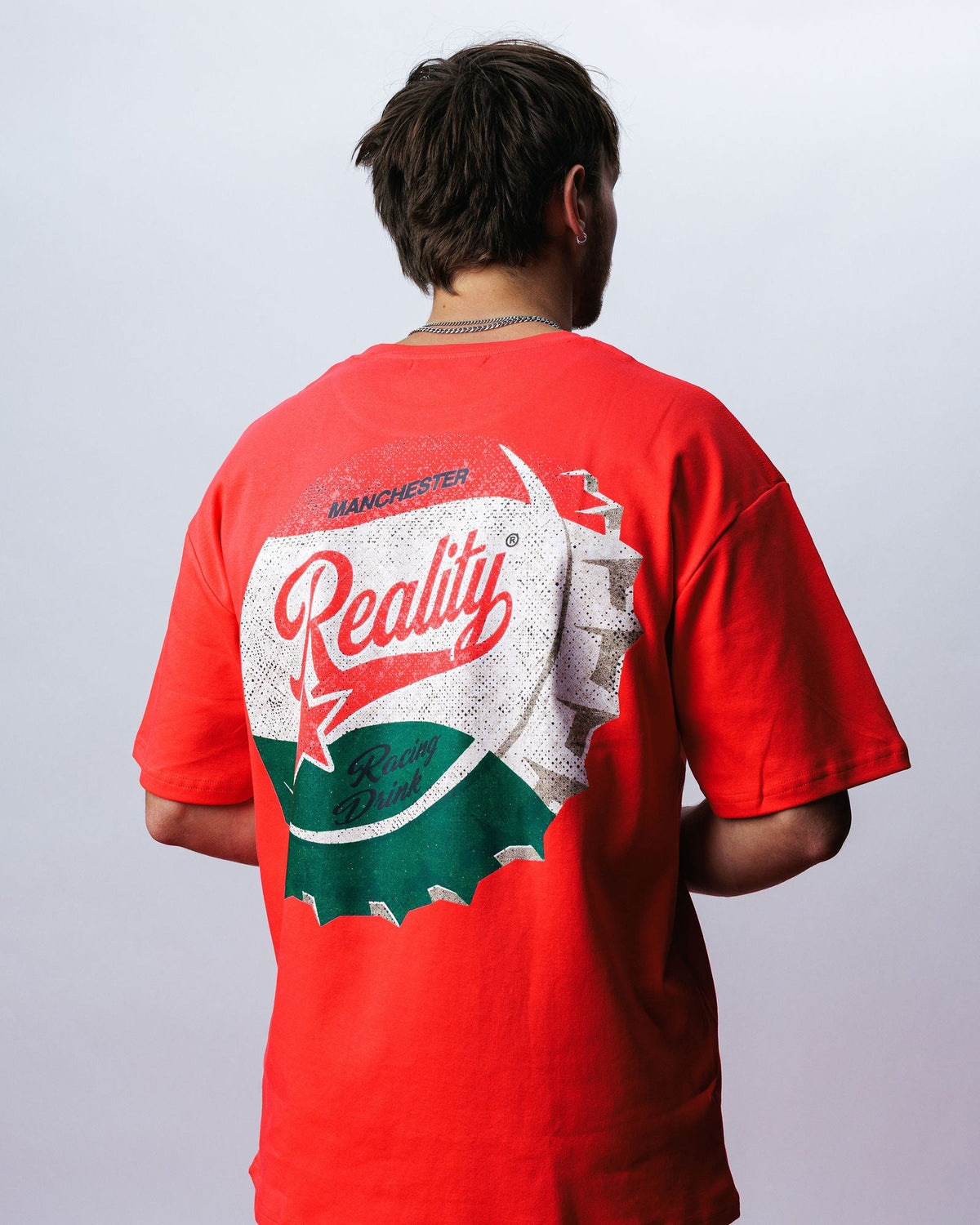 Reality Bottle Cap Tee, on model