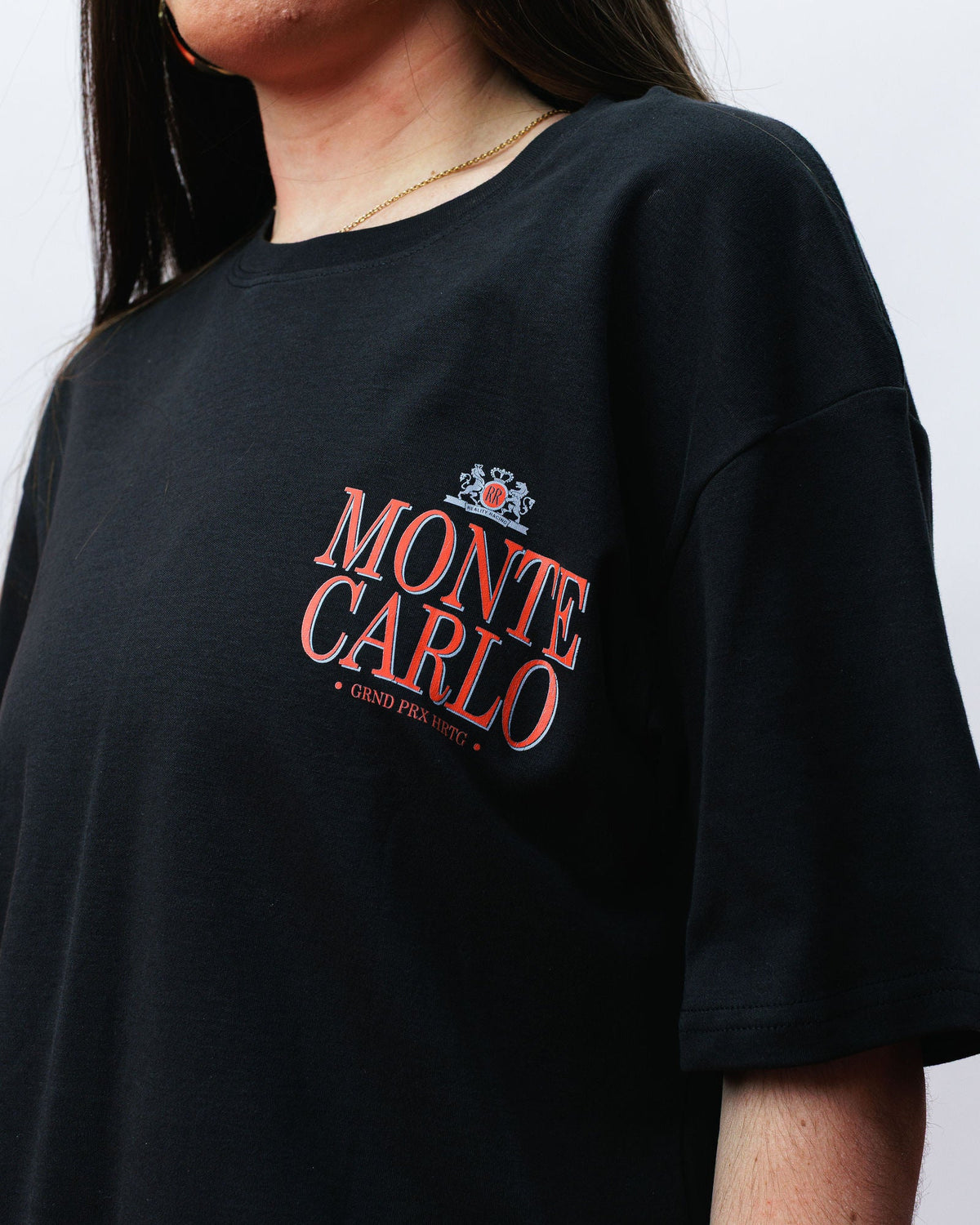 Monte Carlo Heritage Tee, on model