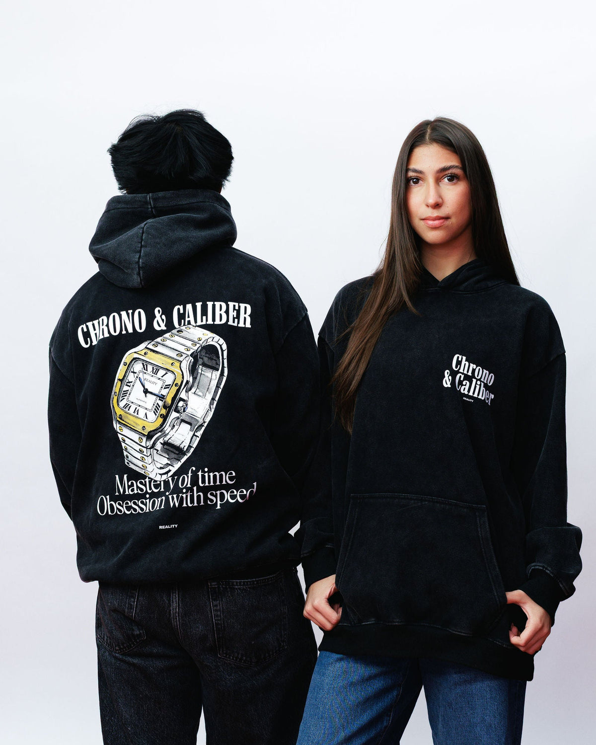 Chrono & Caliber Hoodie, on model