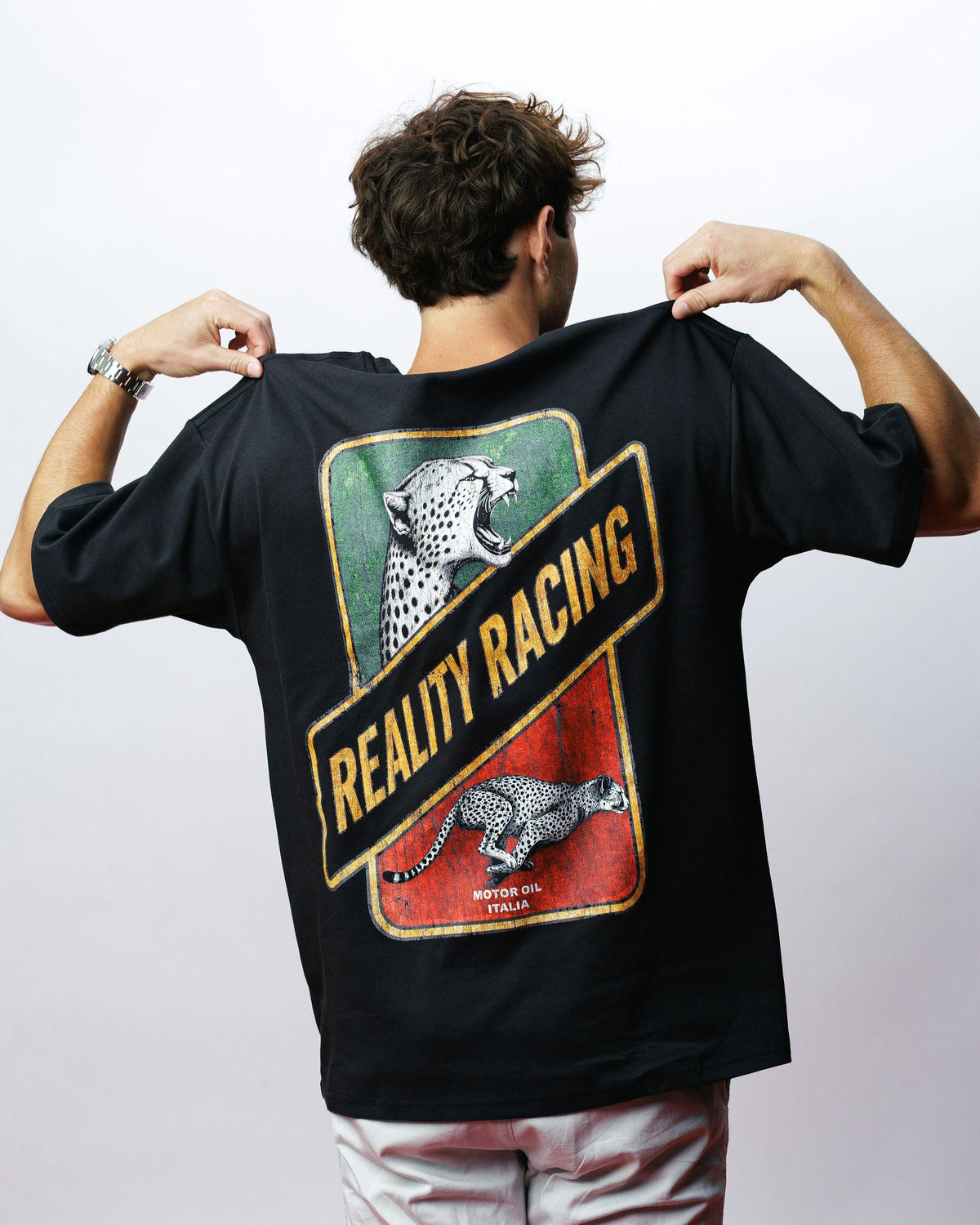 Cheetah Oil Tee, on model