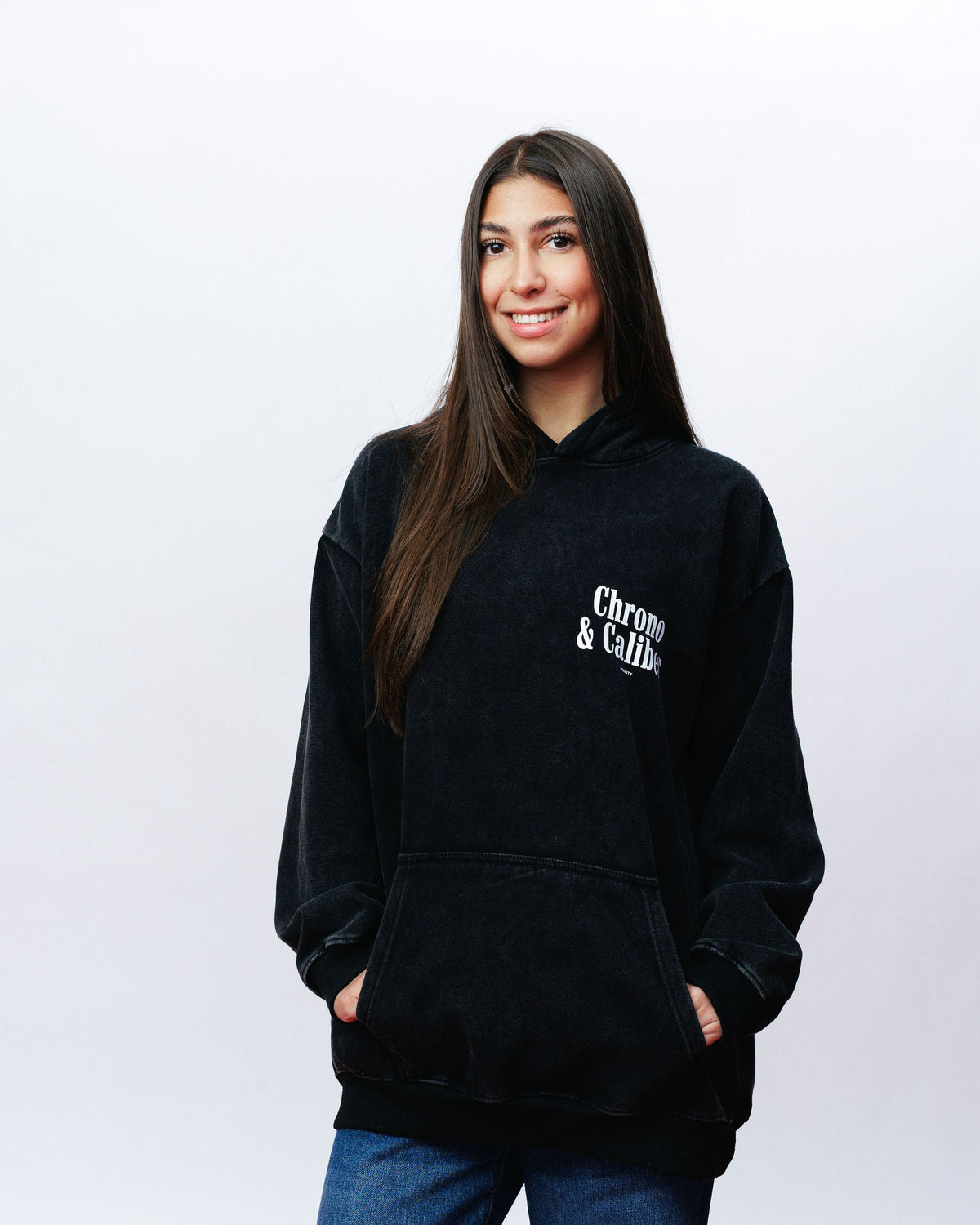 Chrono & Caliber Hoodie, on model