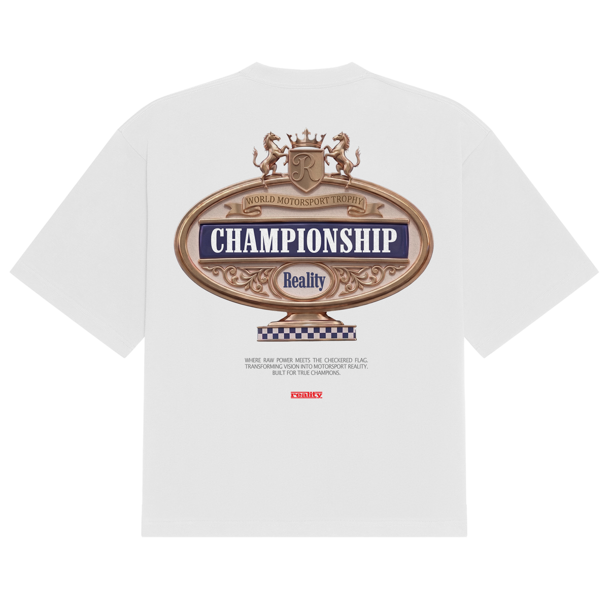 Reality Trophy Tee, White, back