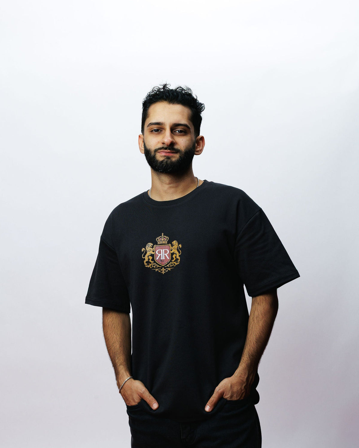 Reality Premium Crest Tee, on model